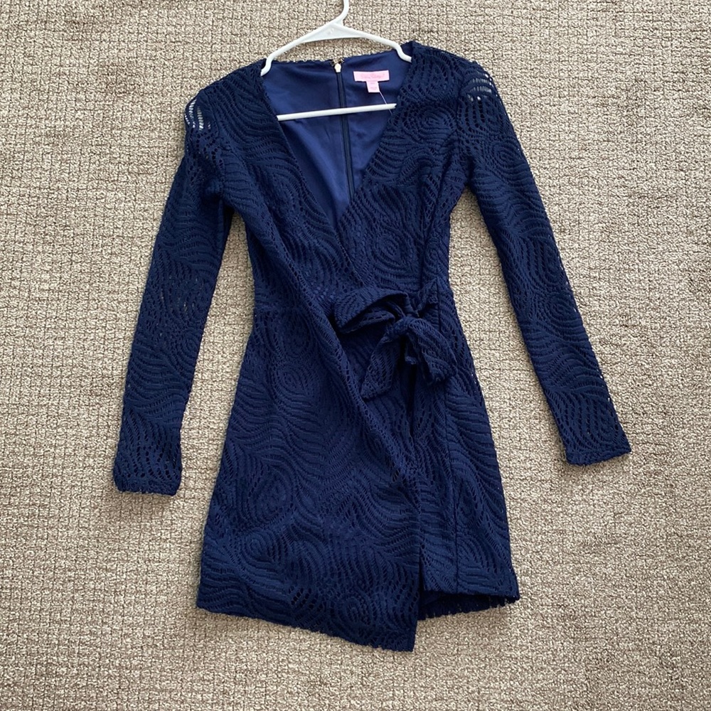 Lilly Pulitzer tiki wrap romper in navy